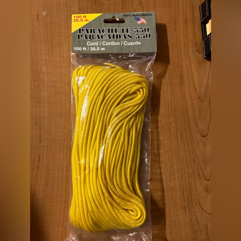 Yellow parachute cord 550